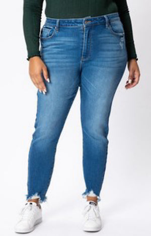 plus size high rise ankle skinny