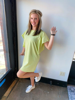 Mud Pie lime tristan ruffle dress 46lm