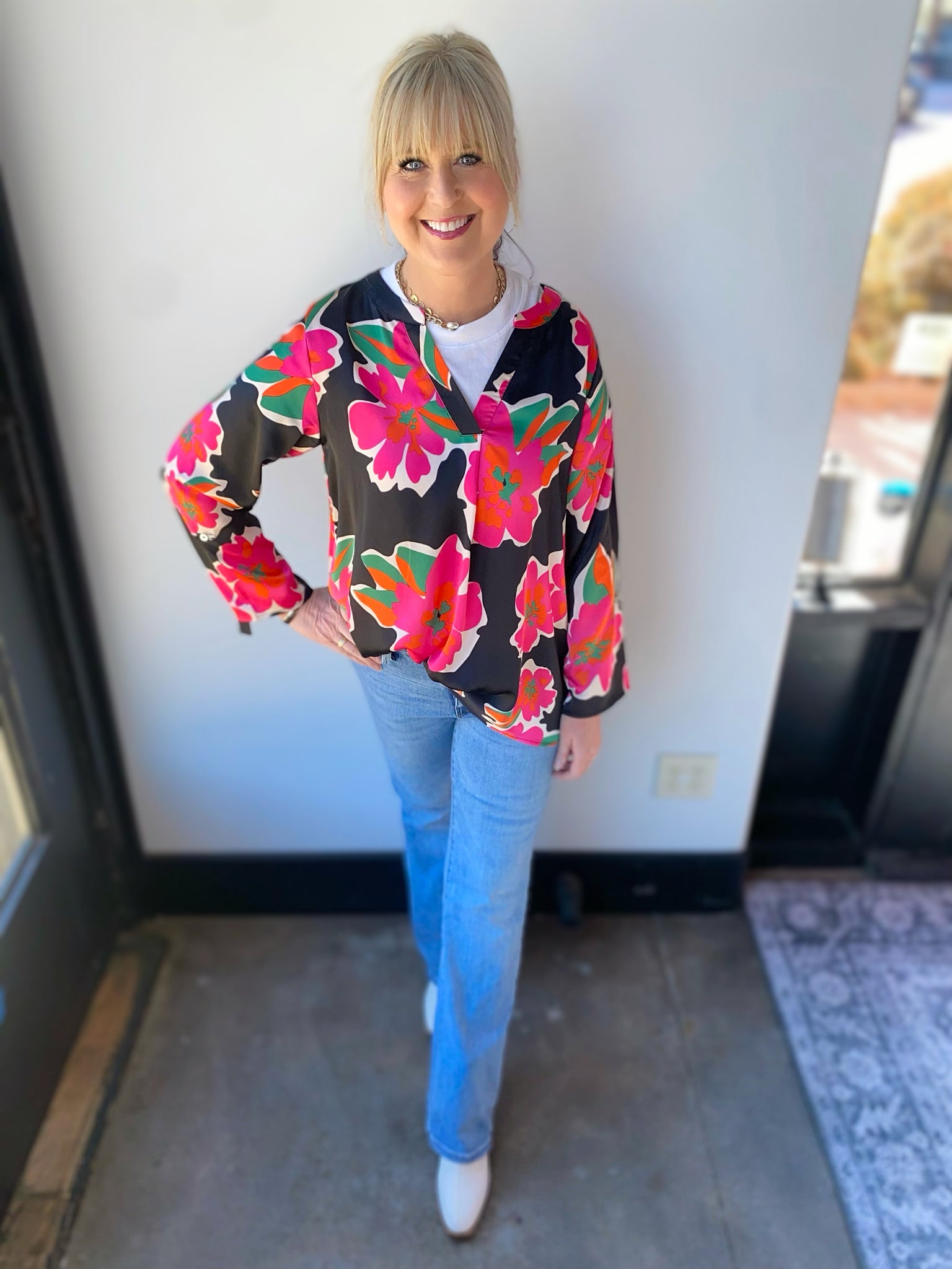 Savanah Silky Floral Blouse