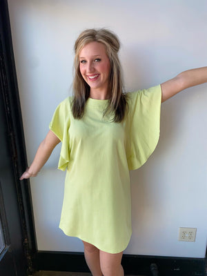 Mud Pie lime tristan ruffle dress 46lm